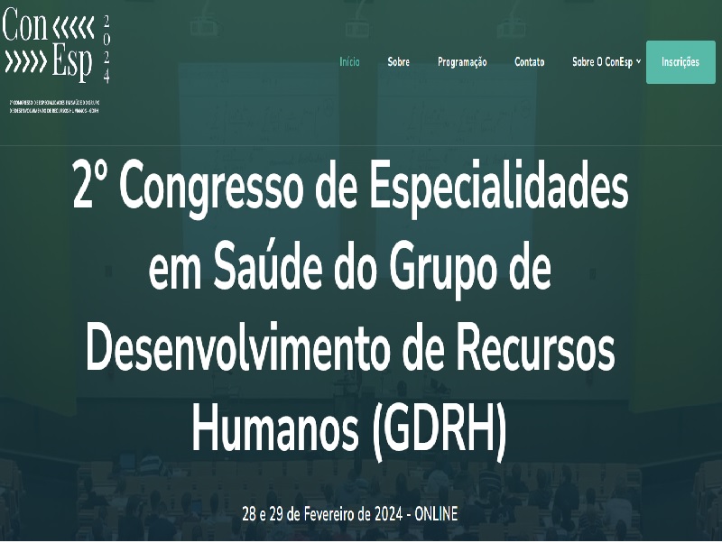 CONESP 2024 – 2° Congresso de Especialidades em Saúde do Grupo de Desenvolvimento de Recursos Humanos (GDRH)